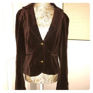 Guess Chocolate velvet crop jacket